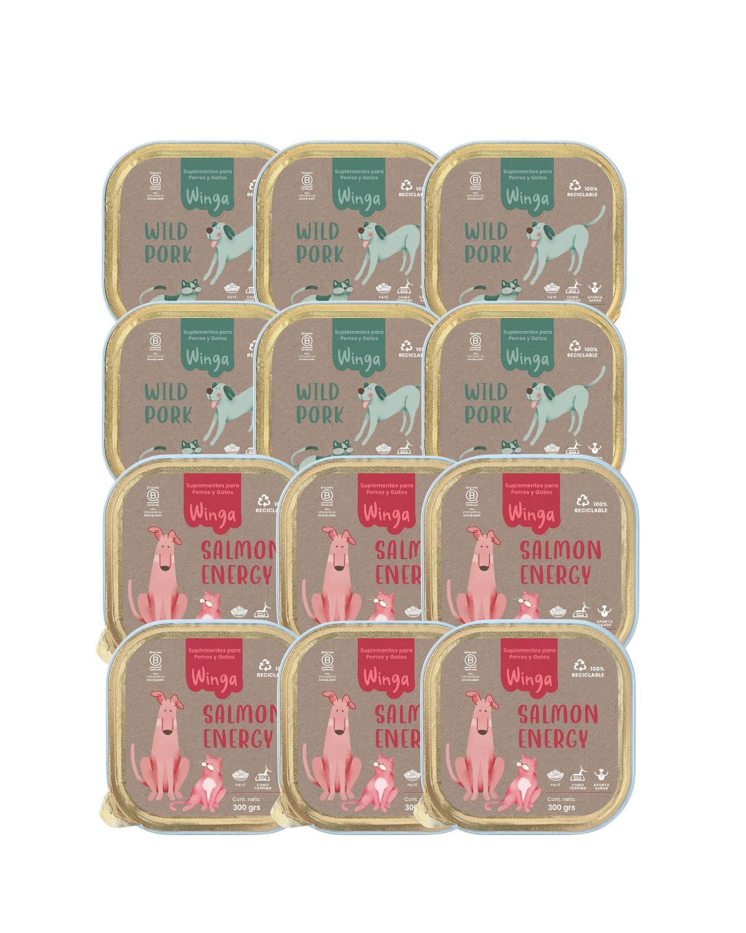 Pack 12 Patés Cerdo y Salmón