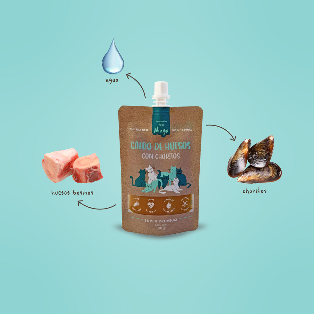 Caldo de Huesos con Choritos Gatos