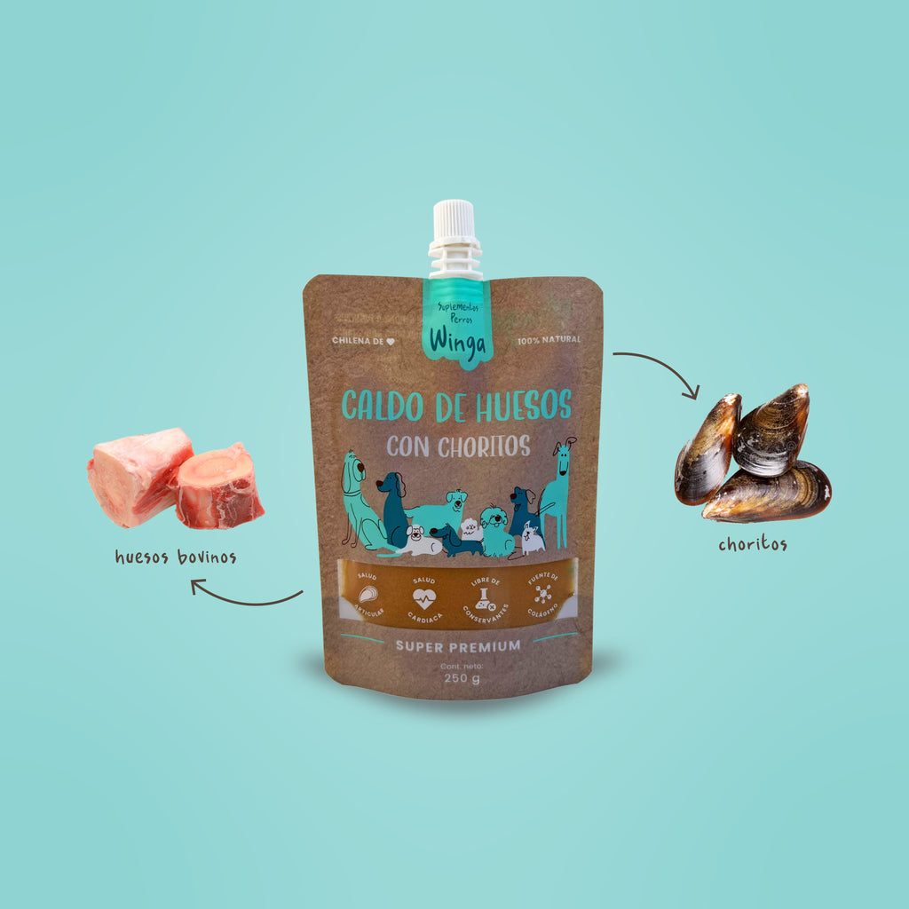 Caldo de Huesos con Choritos Perros